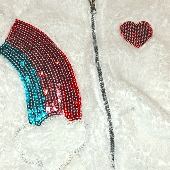 Flurry and Flashy Zip Front Rainbow Sequin Hoodie Size 2T - Picture 2 of 3